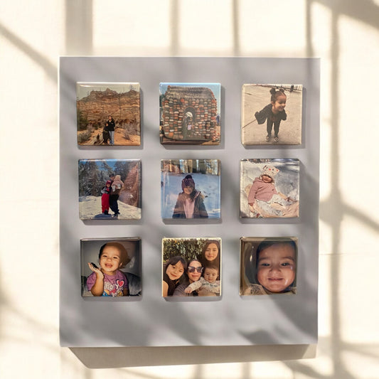 Set of Nine (9) Custom Photo Magnets